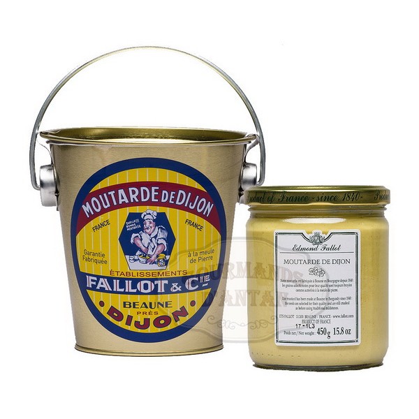 Moutarde de Dijon en seau en fer 450g - Fallot - Gourmands d'Antan